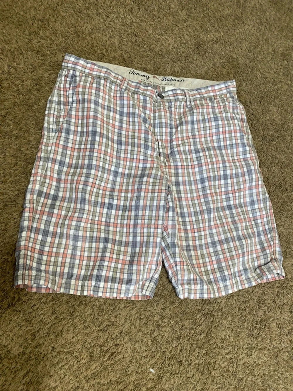 Tommy Bahama Plaid Shorts Size Waist 38
